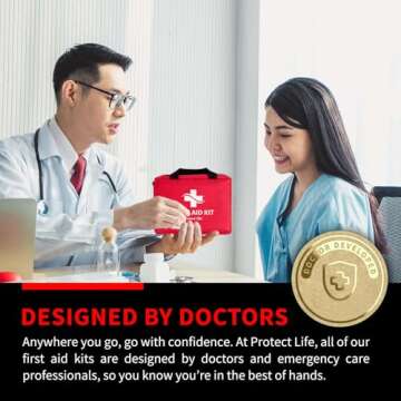 Protect Life Business First Aid Kit, Emergency First Aid Kit for Office Setting, Medical Kit Supplie...