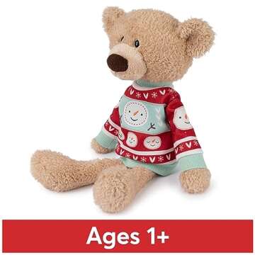GUND Toothpick Teddy Bear with Holiday Sweater - 15 Inch