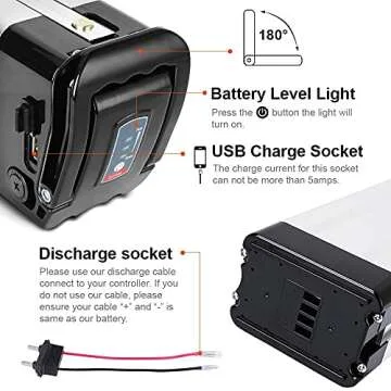 Yose Power 48V 36V 10.4Ah 13Ah 15Ah 17.4Ah Ebike Battery XH370-10J Sliver Fish Battery with USB Port Electric Bike Battery for 250W/350W/500W/700W/900W/1000w Motor Electric Bicycle Lithium-Ion Battery