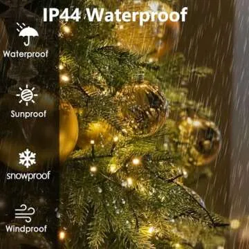 Easy Christmas Tree Lights Indoor Outdoor, 420 LED Christmas String Lights 6.6FT x 12 Lines with 8 Modes & Timer, Waterproof Twinkle Lights Plug in for 6FT Xmas Tree Christmas Decoration (Warm White)
