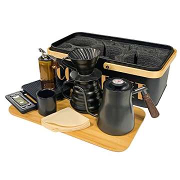 SOTECH All-in-One Portable Coffee Maker Set with Grinder & Accessories