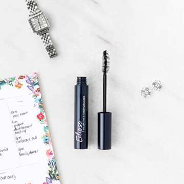 Lune+Aster Eclipse Volumizing & Curling Mascara - Black - Volumizing & curling vegan tubular mascara that won't smudge, yet removes easily with warm water