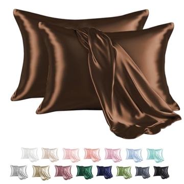 MR&HM Satin Pillowcase for Hair and Skin, Silk Satin Pillowcase 2 Pack, King Size Pillow Cases Set o...
