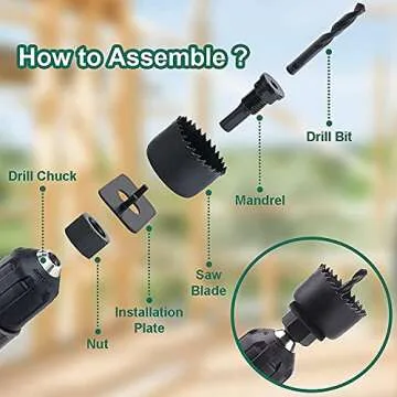 HYCHIKA 19 Pcs Hole Saw Set - Ideal for Soft Wood & PVC