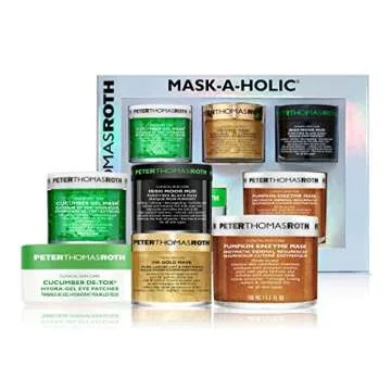Peter Thomas Roth Mask-a-Holic 5-Piece Kit, Facial Masks Skincare Set with Cucumber Eye Masks for Puffy Eyes, 5 Count
