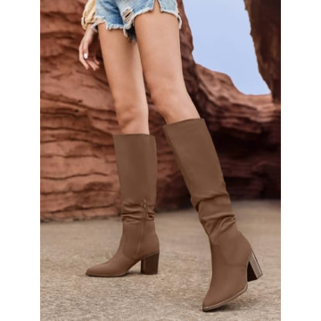 Stylish Huiyuzhi Knee High Faux Suede Boots for Women