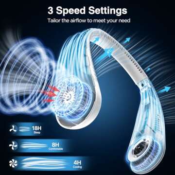 Hotsales Neck Fan Powered 6000mAh Portable Personal Cooling Fan