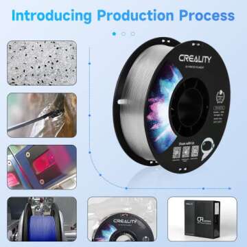 Creality PETG Filament - 1.75mm Clear, No Tangle, Strong Bond