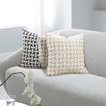 Set of 2 Boucle Decorative Pillow Covers for Home Decor
