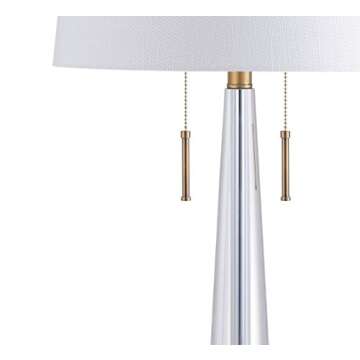 JONATHAN Y JYL2018A Zoe 29.5" 2-Light Crystal LED Table Lamp Contemporary Glam Modern Bedside Desk Nightstand Lamp for Bedroom Living Room Office College Bookcase LED Bulbs Included, Clear/Brass Gold