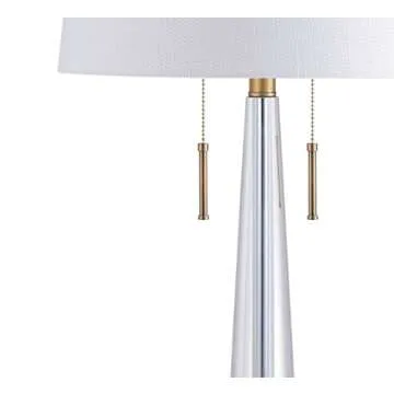 JONATHAN Y JYL2018A Zoe 29.5" 2-Light Crystal LED Table Lamp Contemporary Glam Modern Bedside Desk Nightstand Lamp for Bedroom Living Room Office College Bookcase LED Bulbs Included, Clear/Brass Gold
