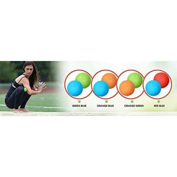 Premium Lacrosse Massage Balls Set by ZinFit - Lacrosse Ball for Myofascial Release, Trigger Point Therapy, Muscle Knots, Roller Yoga Therapy Massager Hard & Firm Rubber - Pack of 2 (Orange Blue)