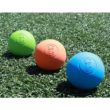Premium Lacrosse Massage Balls Set by ZinFit - Lacrosse Ball for Myofascial Release, Trigger Point Therapy, Muscle Knots, Roller Yoga Therapy Massager Hard & Firm Rubber - Pack of 2 (Orange Blue)
