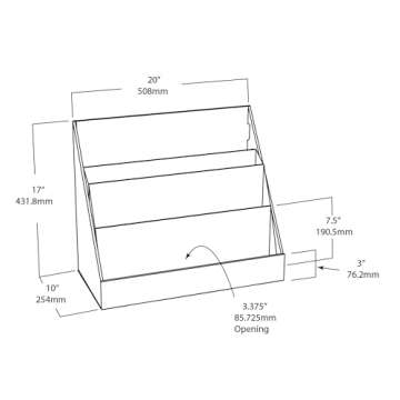 Classroom Keepers Sturdy Cardboard Book Shelf, 3-Tiered, Blue, 17" H x 20" W x 10" D, 1 Unit