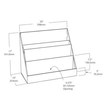 Classroom Keepers Sturdy Cardboard Book Shelf, 3-Tiered, Blue, 17" H x 20" W x 10" D, 1 Unit