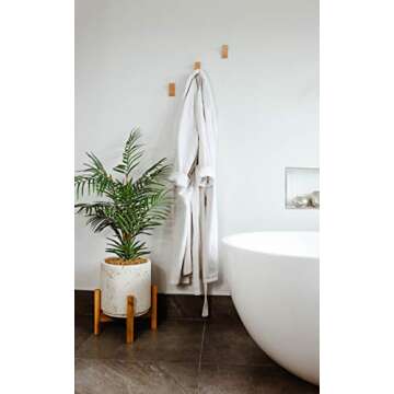 Magnifico Premium Wooden Hooks, Rustic Wall Hook, Wall Mounted coatrack, Entry Way hat Hooks, Modern Decorative Hooks (Beech Wood)-(Pack of 2)