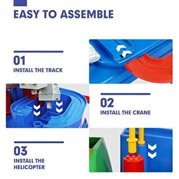 Hahaland 3 Year Old Boy Toys - Race Track Toys, Car Toys for Boys 3-4, Puzzle Track Rescue Racer Game with Magnetic Helicopter, STEM Learning, Montessori, Logical & Motor Skills Development Toys