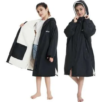 Hiturbo Kids Swim Parka - Waterproof Hooded Poncho