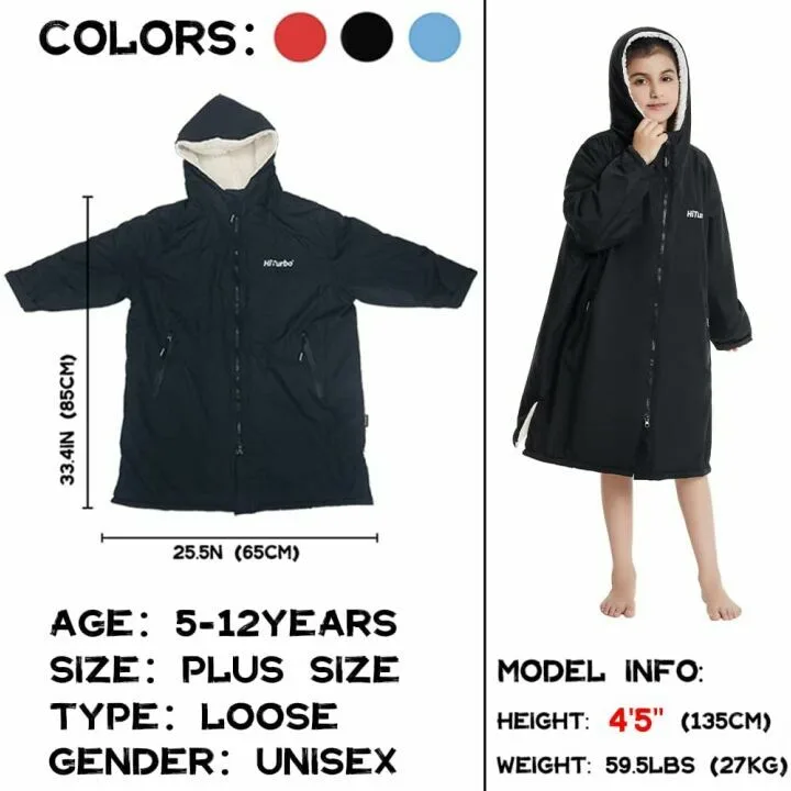 Hiturbo Kids Swim Parka - Waterproof Hooded Poncho