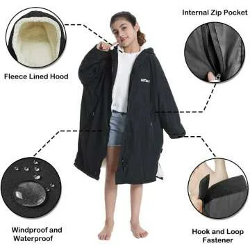 Hiturbo Kids Swim Parka - Waterproof Hooded Poncho