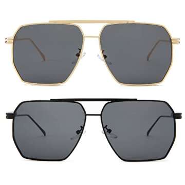 COASION Oversized Square Sunglasses for All Styles