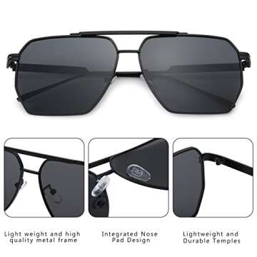COASION Oversized Square Sunglasses for All Styles
