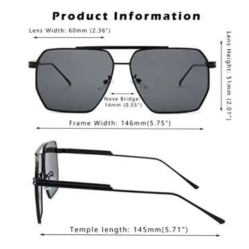 COASION Oversized Square Sunglasses for All Styles