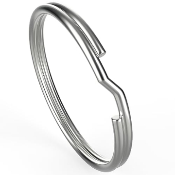 50 Durable Metal Key Rings - 1.25 inches Split Round Silver Keychain Set for Crafts and Organization