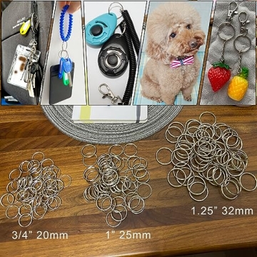 Versatile 50 Pack Metal Key Rings for Crafts and Organization