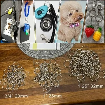 Versatile 50 Pack Metal Key Rings for Crafts and Organization