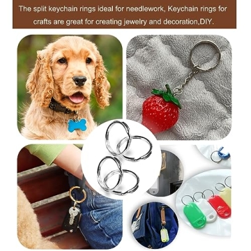 Versatile 50 Pack Metal Key Rings for Crafts and Organization