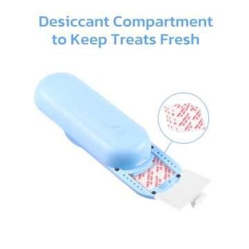 Clink Design Puppy Essentials 2-in-1 Dog Treat Pouch and Training Clicker, Durable, Compact & Lightweight, Desiccant Compartment for Fresh Treats, One-Hand Use, Ideal Dog Stuff for Dogs Blue