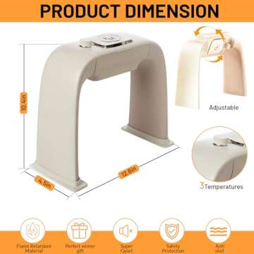 Elite_Merch Foot Heater Under Desk, Foot Warmer, Electric Portable Space Foot Heater. Safe and Quiet Ceramic Feet Heater, Indoor Use and Office Room