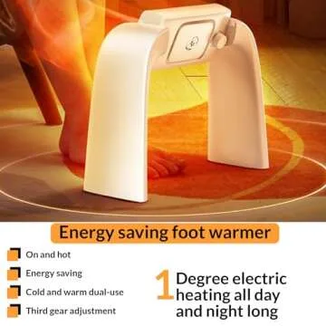 Elite_Merch Foot Heater Under Desk, Foot Warmer, Electric Portable Space Foot Heater. Safe and Quiet Ceramic Feet Heater, Indoor Use and Office Room