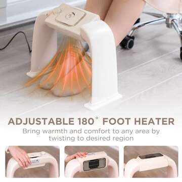 Elite_Merch Foot Heater Under Desk, Foot Warmer, Electric Portable Space Foot Heater. Safe and Quiet Ceramic Feet Heater, Indoor Use and Office Room