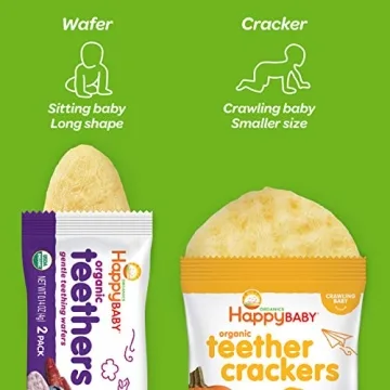 Happy Baby Organic Teething Wafers, 3 Flavor Variety