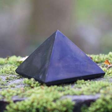 Polished Shungite Power Pyramid from Karelia Russia - 2 inch