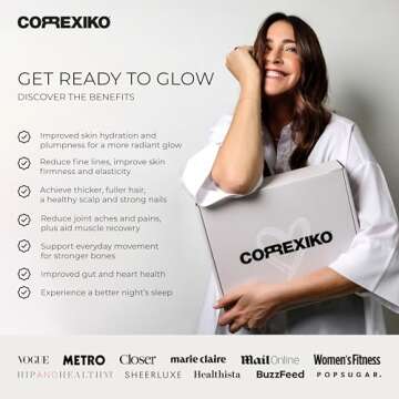 Correxiko Marine Collagen Powder Supplement - Unflavored, 10,000mg Double Hydrolyzed Collagen Peptid...