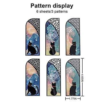 PUDIS Cat Bookmarks - 6 Pieces Black Cat Book Markers for Book Lovers, Women, Men, Unique Book Mark ...