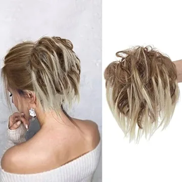 KETHBE Messy Bun Hair Piece - Easy-to-Apply Synthetic Updo for Effortless Style