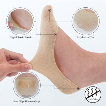 SIXDAYSOX Women's No Show Socks - Stay-Put & Comfortable