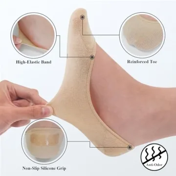 SIXDAYSOX Women's No Show Socks - Stay-Put & Comfortable