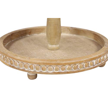 Deco 79 Wood Beaded 2 Tiered Server for Rustic Charm