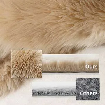 SERISSA 3x5 Soft Fluffy Faux Sheepskin Rug for Home