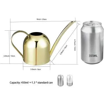 Gold Stainless Steel Watering Can for Indoor Plants