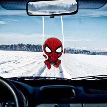 QINSHARE Car Rear View Mirror Hanging Ornament - Car Interior Accessory with Mirror