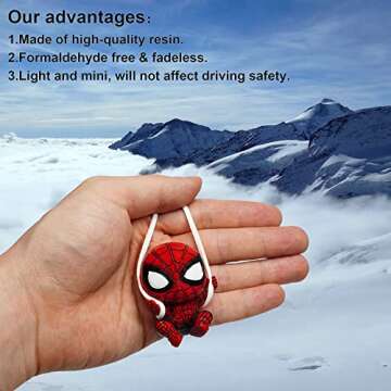 QINSHARE Car Rear View Mirror Hanging Ornament - Car Interior Accessory with Mirror