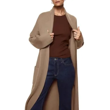 Womens Long Sleeve Maxi Cardigan Cozy Open Front Sweater