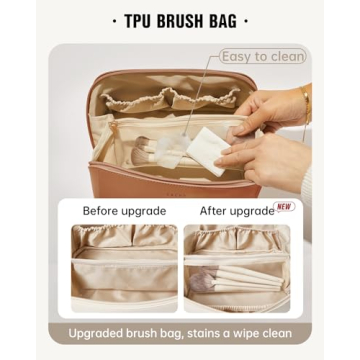 EACHY Waterproof Travel Makeup Bag - Large Capacity Organizer
