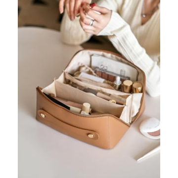 EACHY Waterproof Travel Makeup Bag - Large Capacity Organizer